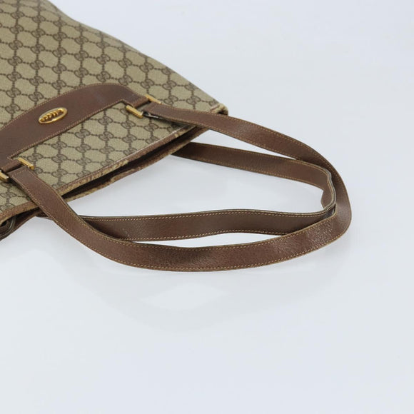 GUCCI GG Supreme Tote Bag PVC Beige Gold 002 39 6130 Auth LNZ541