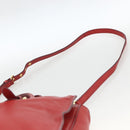 Miu Miu Madras Hand Bag Leather 2way Red Gold Auth LNZ542-14