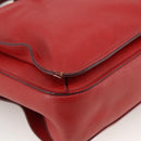 Miu Miu Madras Hand Bag Leather 2way Red Gold Auth LNZ542-16