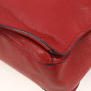 Miu Miu Madras Hand Bag Leather 2way Red Gold Auth LNZ542-17
