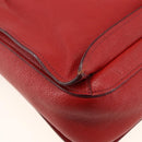 Miu Miu Madras Hand Bag Leather 2way Red Gold Auth LNZ542-10