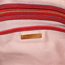 Miu Miu Madras Hand Bag Leather 2way Red Gold Auth LNZ542-19