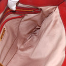 Miu Miu Madras Hand Bag Leather 2way Red Gold Auth LNZ542-20