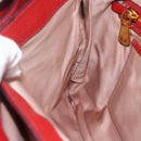 Miu Miu Madras Hand Bag Leather 2way Red Gold Auth LNZ542-21