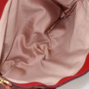 Miu Miu Madras Hand Bag Leather 2way Red Gold Auth LNZ542-26