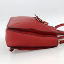Miu Miu Madras Hand Bag Leather 2way Red Gold Auth LNZ542-4