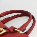 Miu Miu Madras Hand Bag Leather 2way Red Gold Auth LNZ542-8