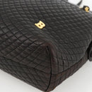 BALLY Chain Shoulder Bag Leather Black Gold Auth LNZ543-9