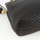 BALLY Chain Shoulder Bag Leather Black Gold Auth LNZ543-14