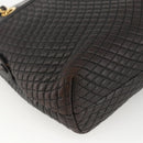 BALLY Chain Shoulder Bag Leather Black Gold Auth LNZ543-16