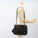 BALLY Chain Shoulder Bag Leather Black Gold Auth LNZ543-23
