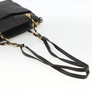 BALLY Chain Shoulder Bag Leather Black Gold Auth LNZ543-7