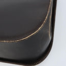 Salvatore Ferragamo Gancini Shoulder Bag Leather Dark Brown Gold Auth LNZ544-15