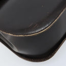 Salvatore Ferragamo Gancini Shoulder Bag Leather Dark Brown Gold Auth LNZ544-16
