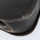 Salvatore Ferragamo Gancini Shoulder Bag Leather Dark Brown Gold Auth LNZ544-9