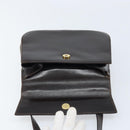 Salvatore Ferragamo Gancini Shoulder Bag Leather Dark Brown Gold Auth LNZ544-19