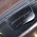 Salvatore Ferragamo Gancini Shoulder Bag Leather Dark Brown Gold Auth LNZ544-11