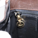 Salvatore Ferragamo Gancini Shoulder Bag Leather Dark Brown Gold Auth LNZ544-22