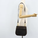 Salvatore Ferragamo Gancini Shoulder Bag Leather Dark Brown Gold Auth LNZ544-24