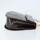Salvatore Ferragamo Gancini Shoulder Bag Leather Dark Brown Gold Auth LNZ544-3