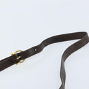 Salvatore Ferragamo Gancini Shoulder Bag Leather Dark Brown Gold Auth LNZ544-14