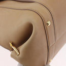 Salvatore Ferragamo Gancini Sofia Hand Bag Leather 2way Beige Gold Auth LNZ545-15