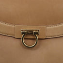 Salvatore Ferragamo Gancini Sofia Hand Bag Leather 2way Beige Gold Auth LNZ545-18