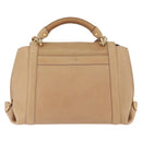 Salvatore Ferragamo Gancini Sofia Hand Bag Leather 2way Beige Gold Auth LNZ545-2