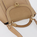 Salvatore Ferragamo Gancini Sofia Hand Bag Leather 2way Beige Gold Auth LNZ545-6