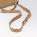 Salvatore Ferragamo Gancini Sofia Hand Bag Leather 2way Beige Gold Auth LNZ545-9