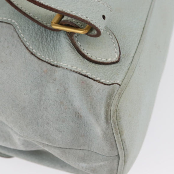GUCCI Bamboo Backpack Suede Light Blue Gold 003 2058 0016 Auth LNZ552