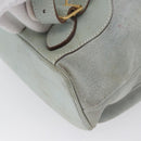 GUCCI Bamboo Backpack Suede Light Blue Gold 003 2058 0016 Auth LNZ552-19