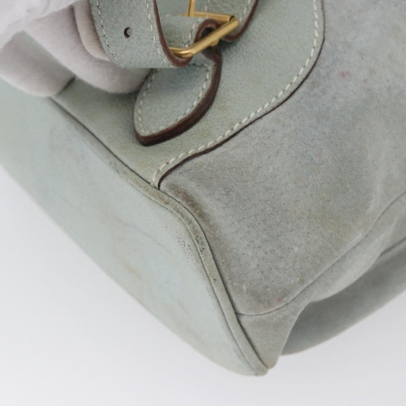 GUCCI Bamboo Backpack Suede Light Blue Gold 003 2058 0016 Auth LNZ552
