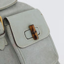 GUCCI Bamboo Backpack Suede Light Blue Gold 003 2058 0016 Auth LNZ552-22