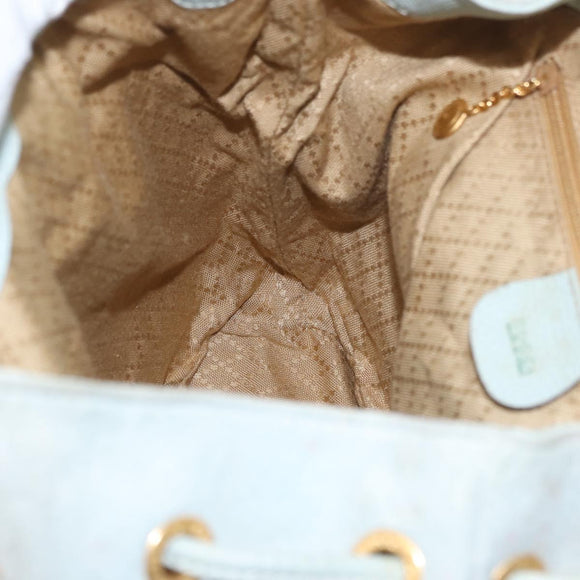 GUCCI Bamboo Backpack Suede Light Blue Gold 003 2058 0016 Auth LNZ552
