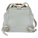 GUCCI Bamboo Backpack Suede Light Blue Gold 003 2058 0016 Auth LNZ552-2