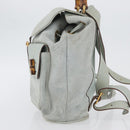 GUCCI Bamboo Backpack Suede Light Blue Gold 003 2058 0016 Auth LNZ552-3