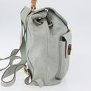 GUCCI Bamboo Backpack Suede Light Blue Gold 003 2058 0016 Auth LNZ552-4