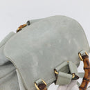GUCCI Bamboo Backpack Suede Light Blue Gold 003 2058 0016 Auth LNZ552-6