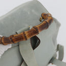 GUCCI Bamboo Backpack Suede Light Blue Gold 003 2058 0016 Auth LNZ552-7