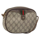 GUCCI GG Supreme Web Sherry Line Bag PVC Beige Gold 007 58 6112 Auth LNZ553-1