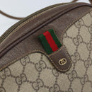 GUCCI GG Supreme Web Sherry Line Bag PVC Beige Gold 007 58 6112 Auth LNZ553-18