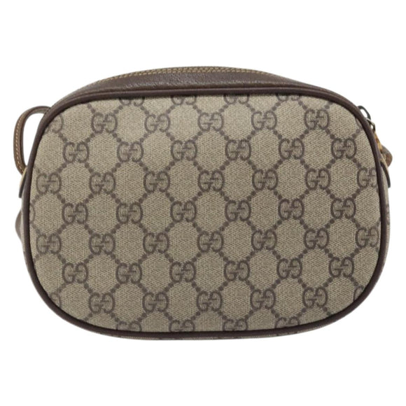 GUCCI GG Supreme Web Sherry Line Bag PVC Beige Gold 007 58 6112 Auth LNZ553