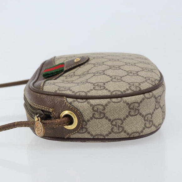 GUCCI GG Supreme Web Sherry Line Bag PVC Beige Gold 007 58 6112 Auth LNZ553