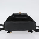GUCCI Bamboo Backpack Leather Black Gold 003 3444 0030 Auth LNZ554-5