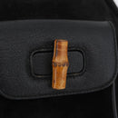 GUCCI Bamboo Backpack Leather Black Gold 003 3444 0030 Auth LNZ554-19