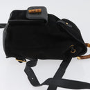 GUCCI Bamboo Backpack Leather Black Gold 003 3444 0030 Auth LNZ554-3