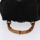 GUCCI Bamboo Backpack Leather Black Gold 003 3444 0030 Auth LNZ554-6