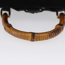 GUCCI Bamboo Backpack Leather Black Gold 003 3444 0030 Auth LNZ554-7