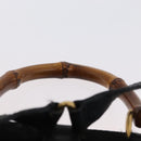 GUCCI Bamboo Backpack Leather Black Gold 003 3444 0030 Auth LNZ554-14